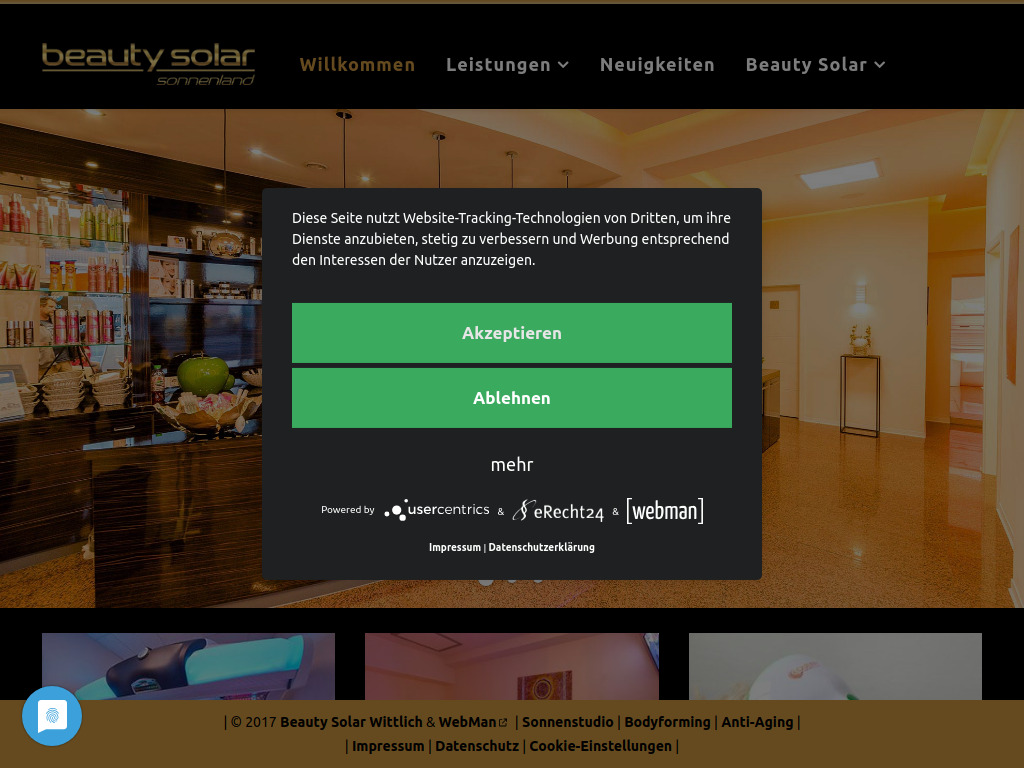 Website von Willkommen - Beauty Solar Sonnenland in Wittlich