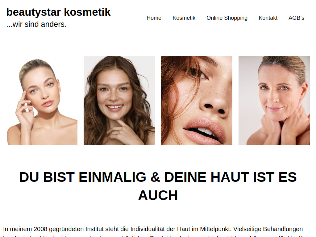 Website von beautystar kosmetik in Neuenbürg