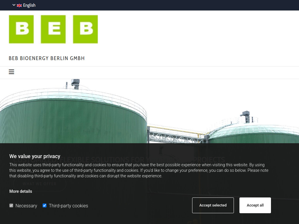 Website von BEB BioEnergy Berlin GmbH in Berlin