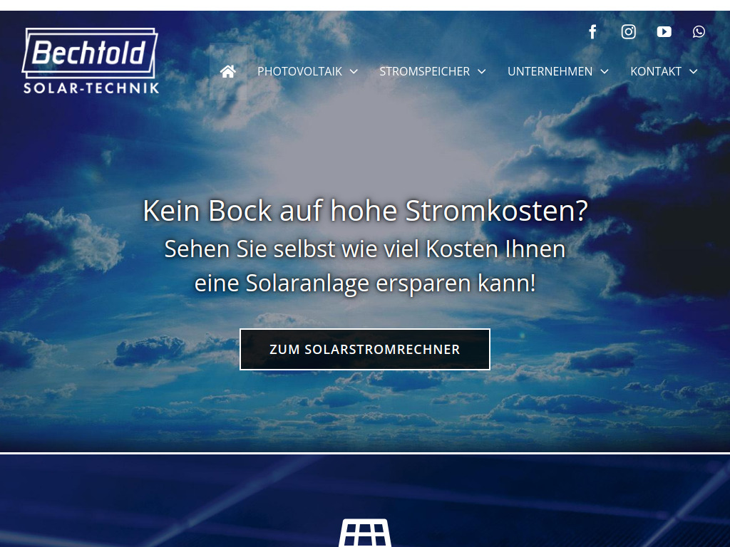 Website von Bechtold Solar-Technik GmbH in Kronau