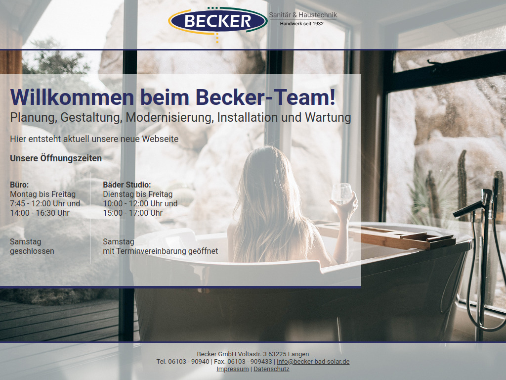 Website von Becker GmbH in Langen