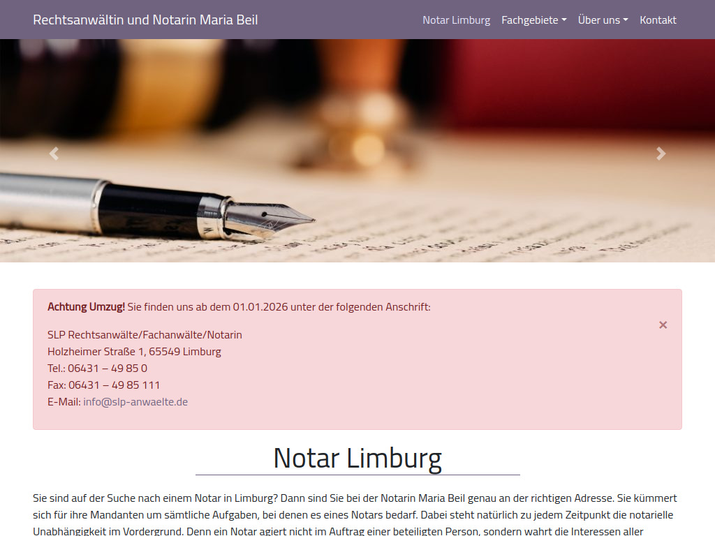 Website von Maria Beil in Limburg