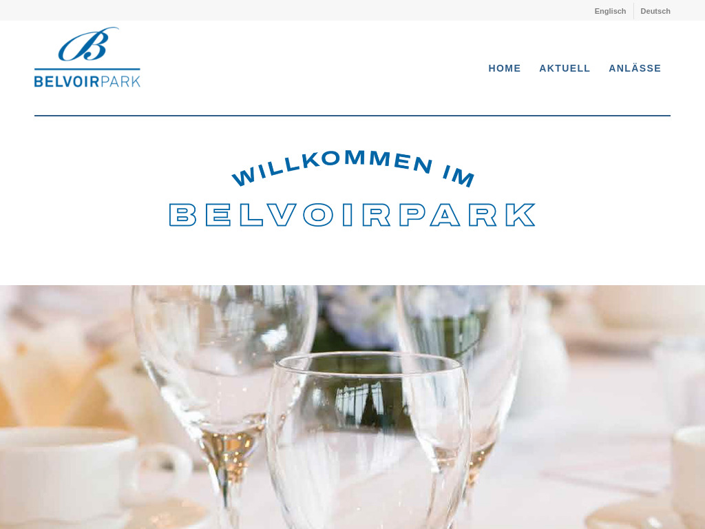 Website von Restaurant BelvoirPark in Zürich