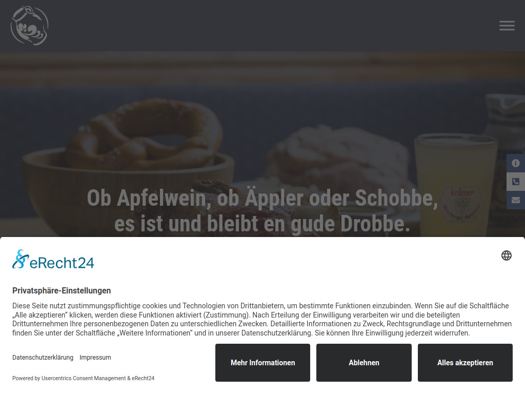 Website von Bembelsche Apfelweinwirtschaft Darmstadt in Darmstadt