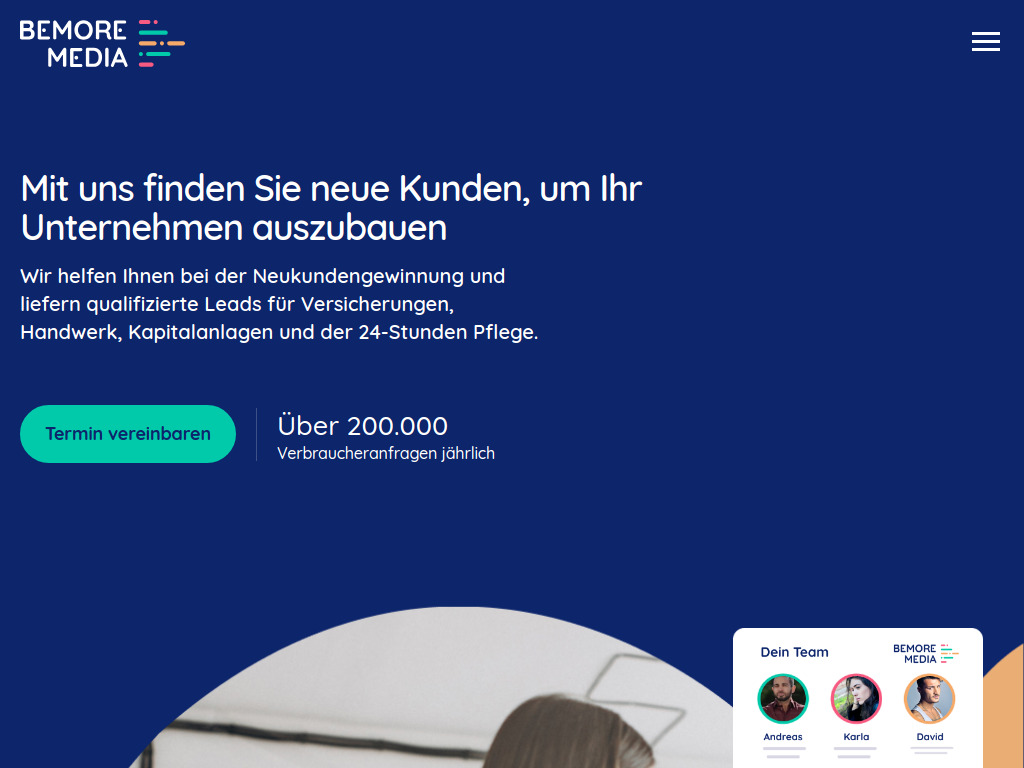 Website von Bemore GmbH in Hamburg