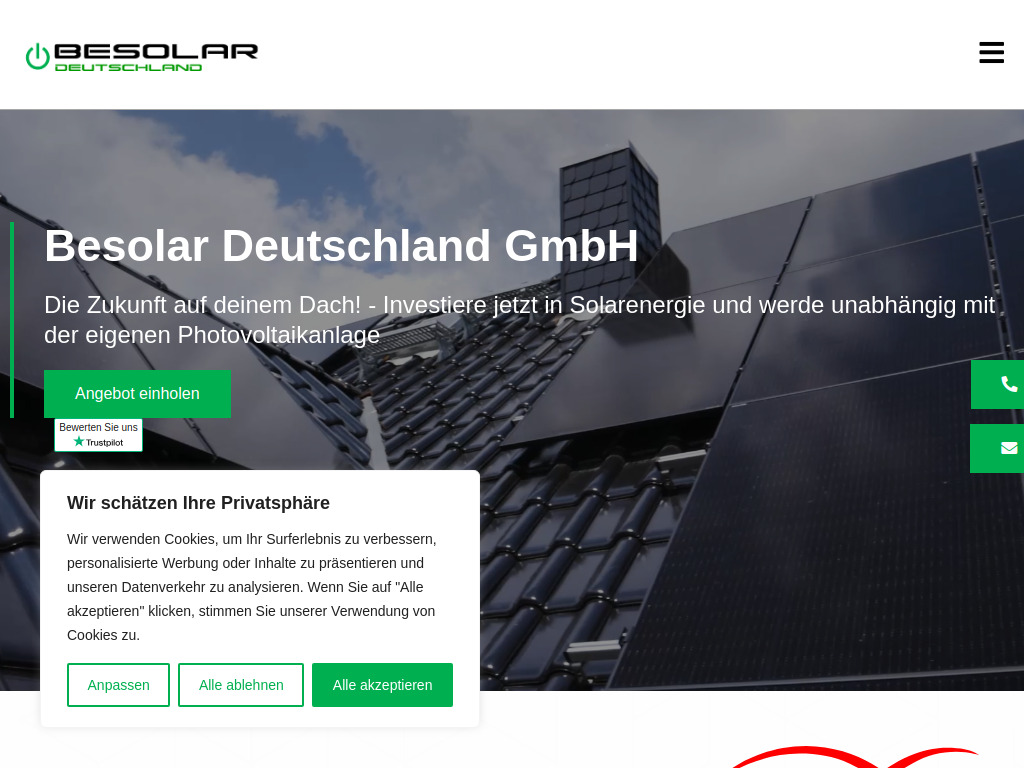 Website von Besolar Deutschland GmbH in Aschaffenburg