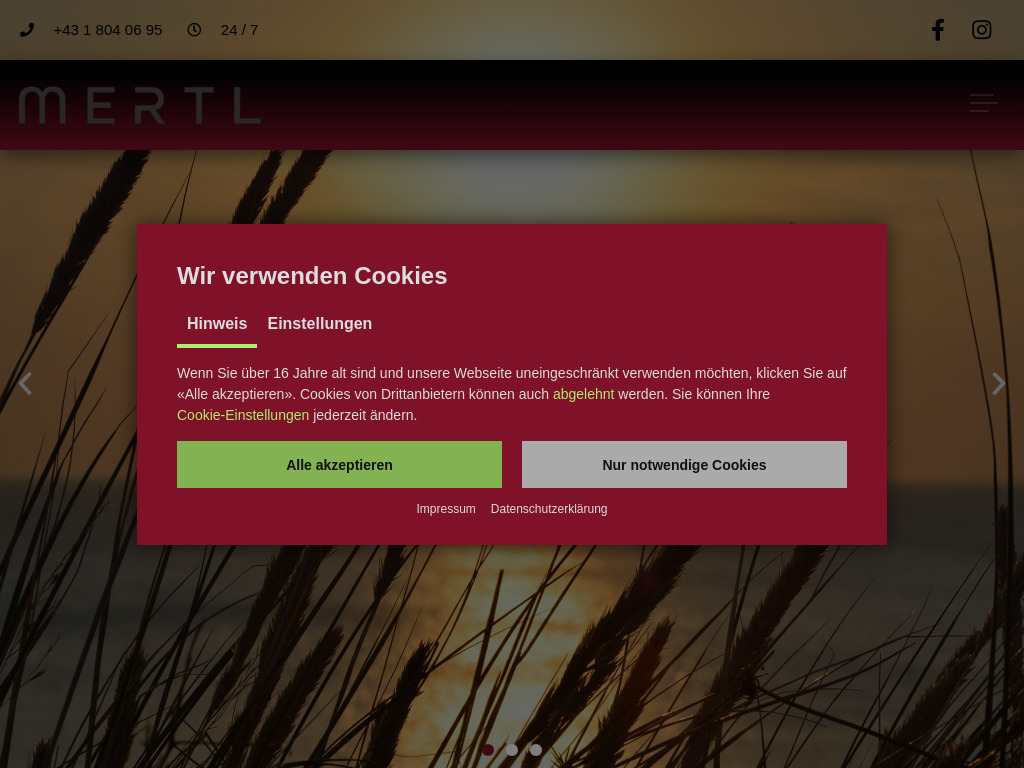 Website von BESTATTUNG MERTL in Wien