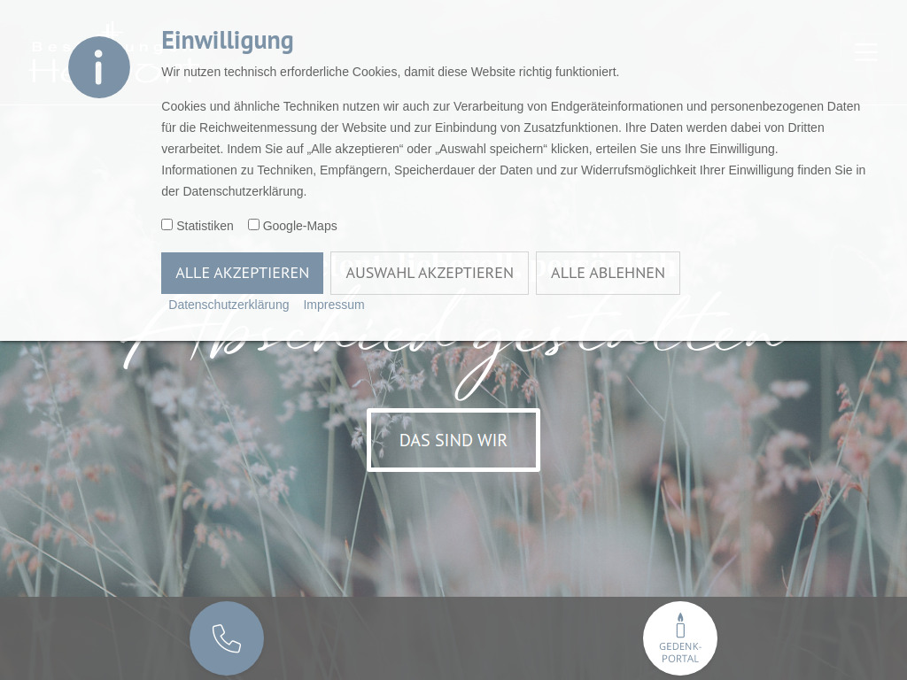 Website von Bestattungen Herbort e.K. in Rietberg