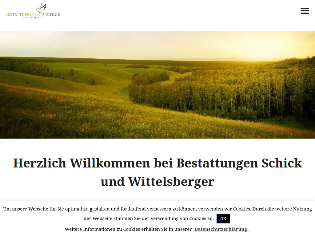 Website von Bestattungen Schick & Wittelsberger in Sulz am Neckar