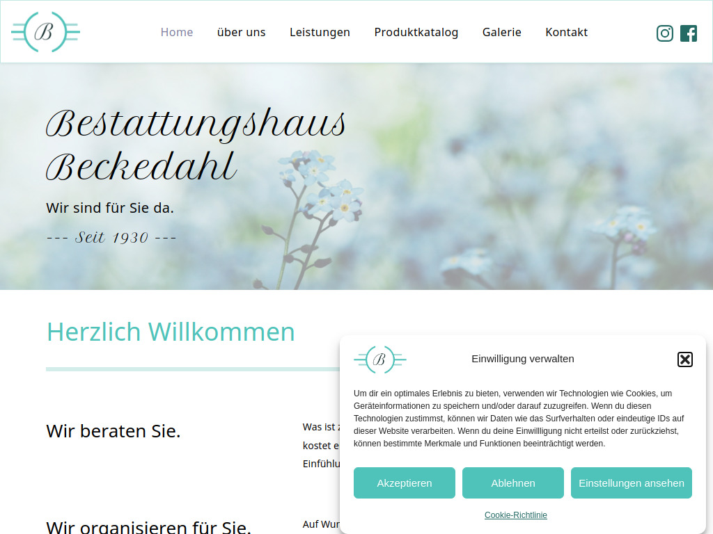 Website von Bestattung Beckedahl GmbH in Waldsolms-Griedelbach