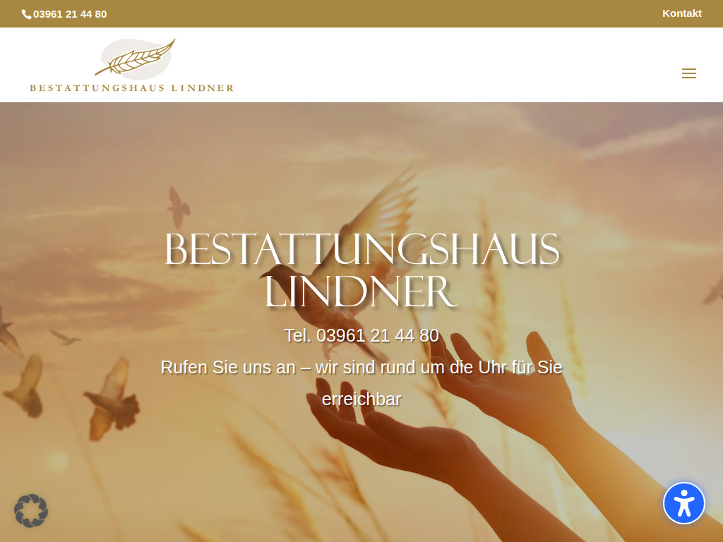Website von Bestattungshaus LindnerCara AG in Altentreptow