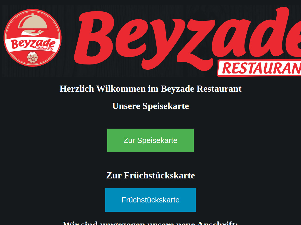 Website von Beyzade Restaurant in Berlin