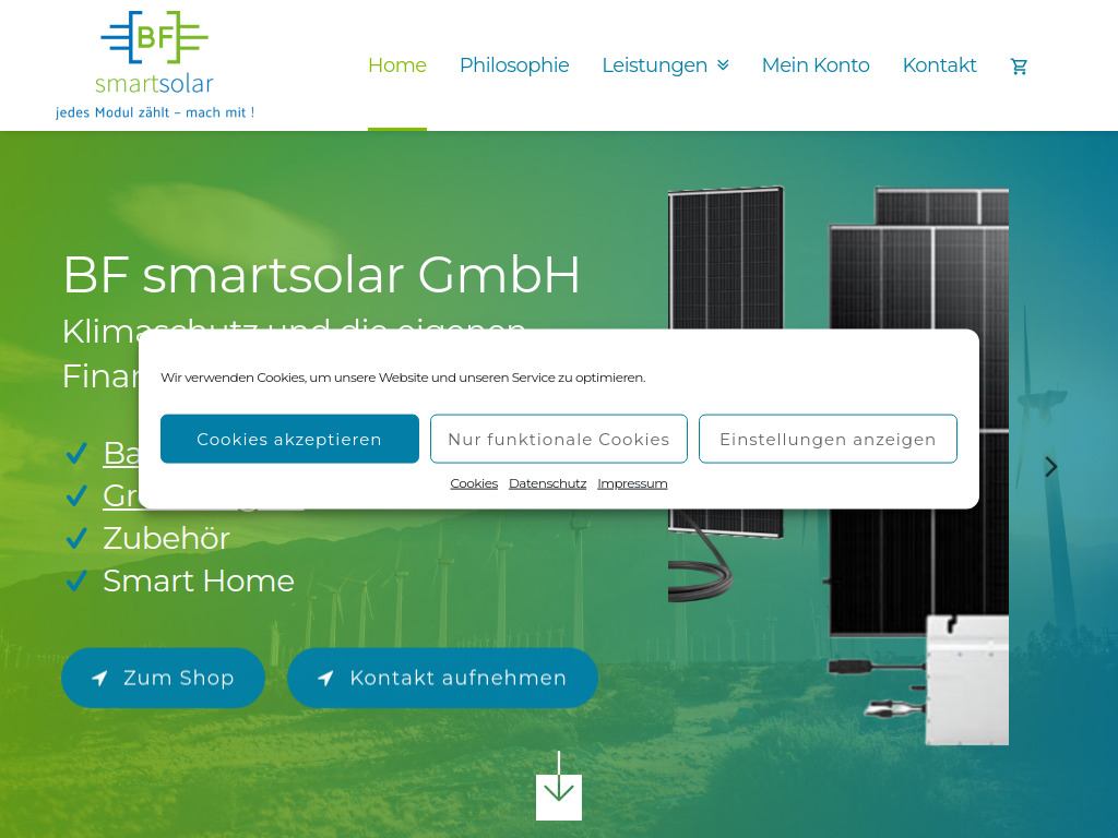 Website von BF smartsolar GmbH in Wildberg