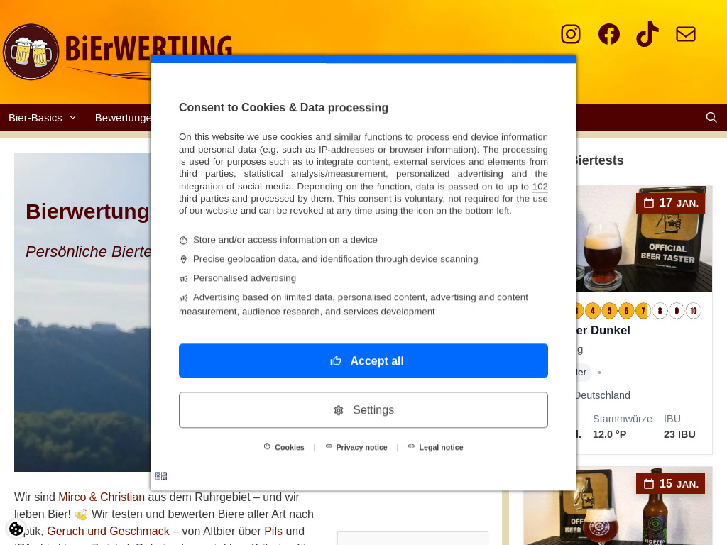Website von Bierwertung.de in Duisburg