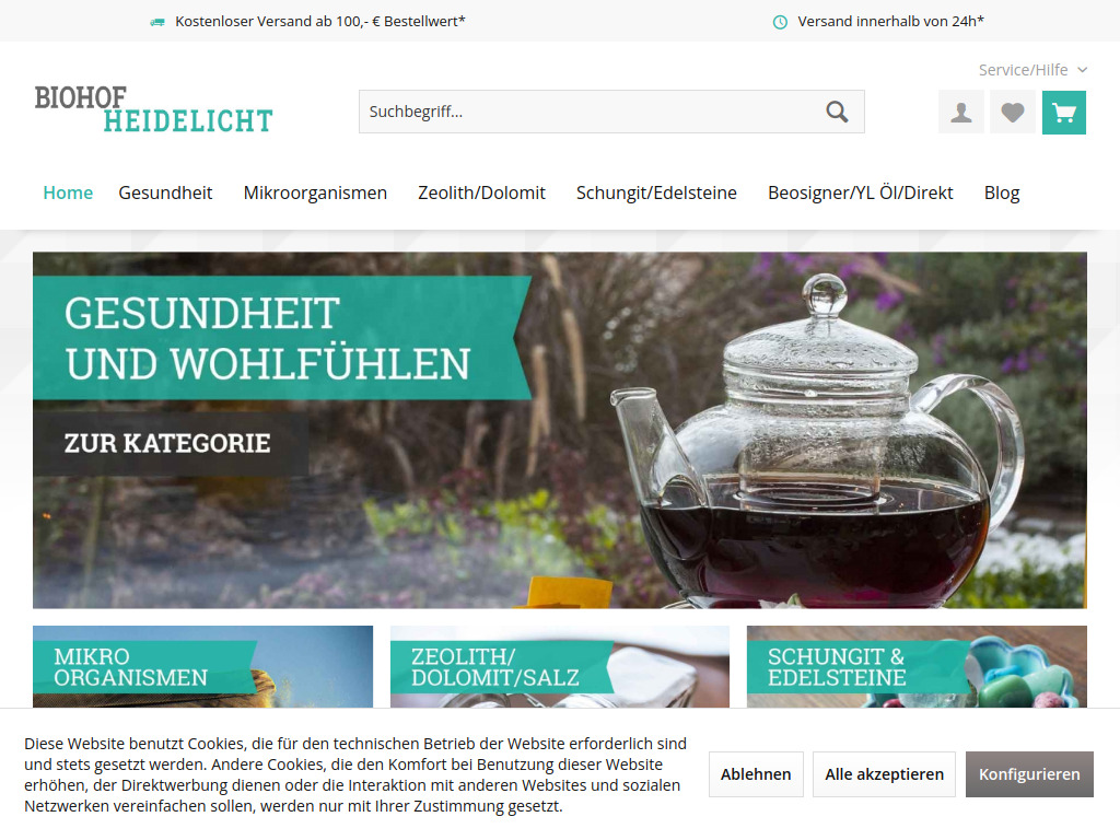 Website von Biohof Heidelicht in Groß Süstedt
