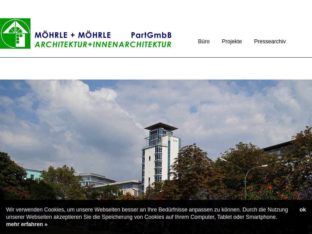 Website von Möhrle + Möhrle Architektur und Innenarchitektur PartGmbB in Freiburg