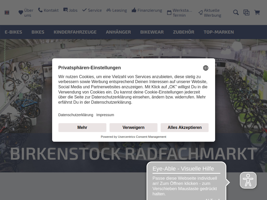 Website von Birkenstock GmbH in Neuss