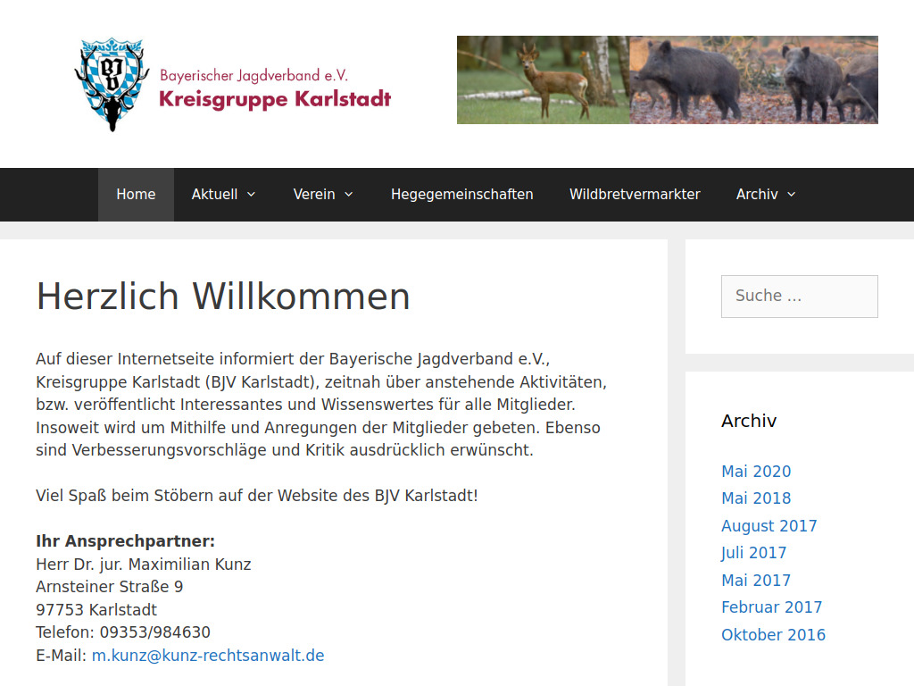 Website von BJV Kreisgruppe Karlstadt e.V. in Karlstadt