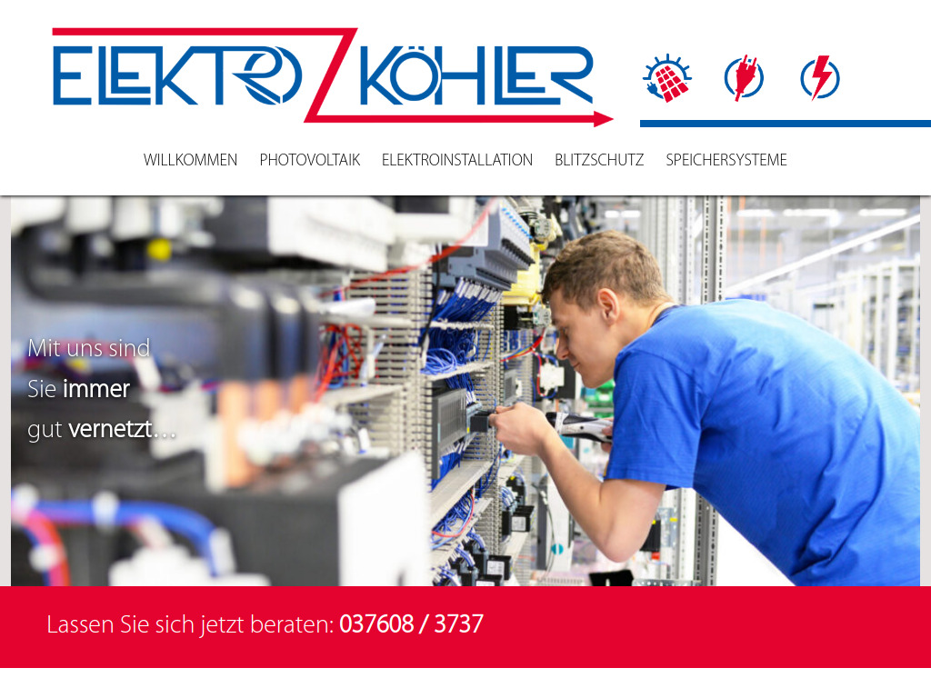 Website von Elektro Köhler in Waldenburg
