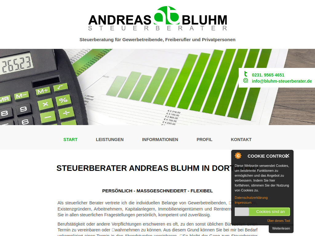 Website von Andreas Bluhm in Dortmund