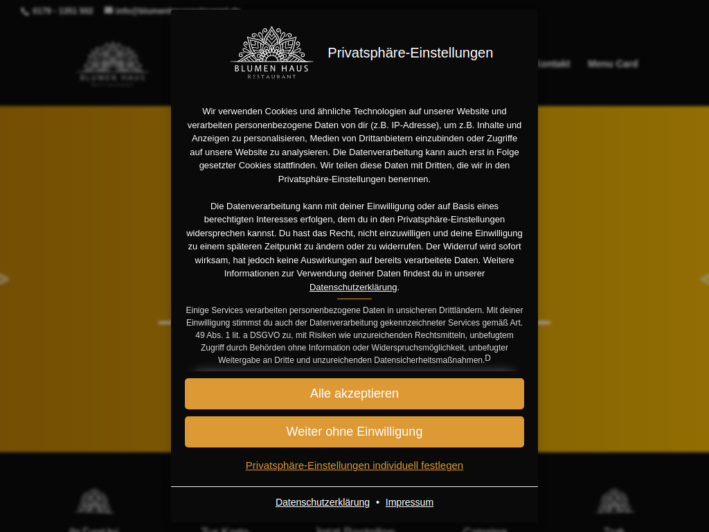 Website von Blumenhaus Restaurant in Nürtingen