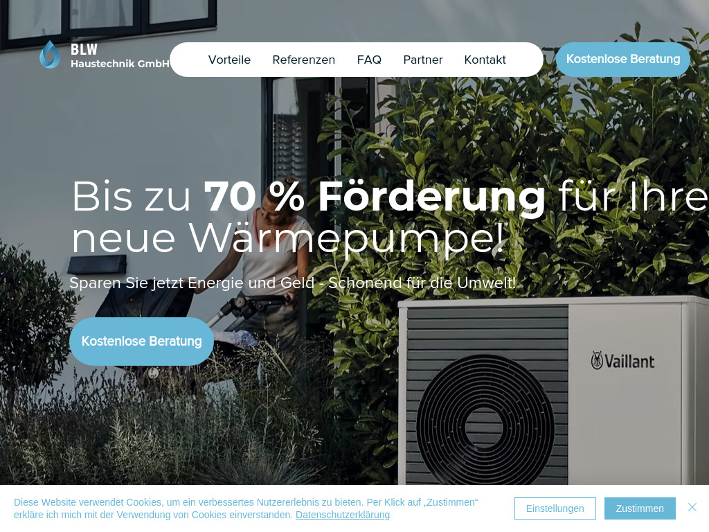 Website von BLW Haustechnik GmbH
