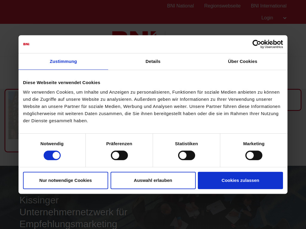 Website von BNI Unternehmertreffen Bad Kissingen in Bad Kissingen