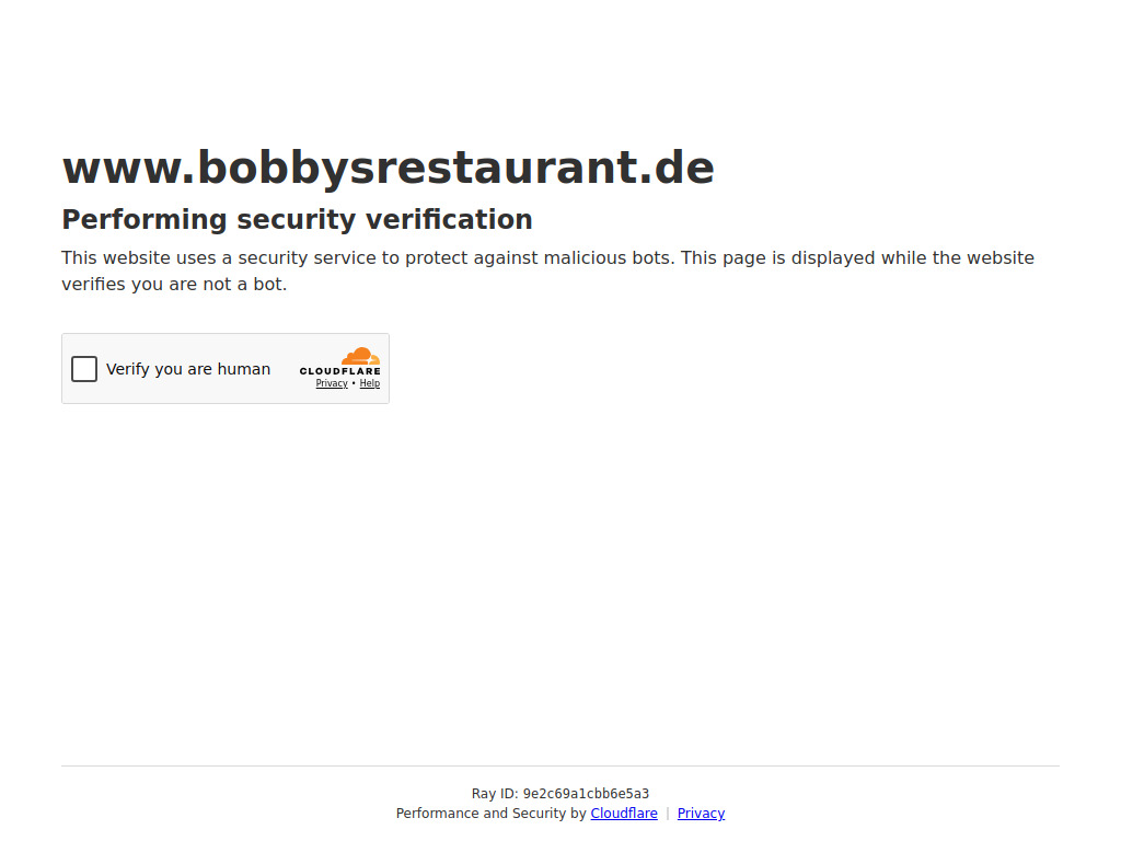 Website von Bobby's Restaurant in Mainz