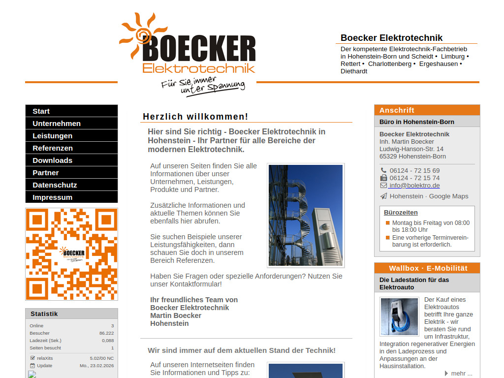 Website von Boecker Elektrotechnik in Hohenstein-Born