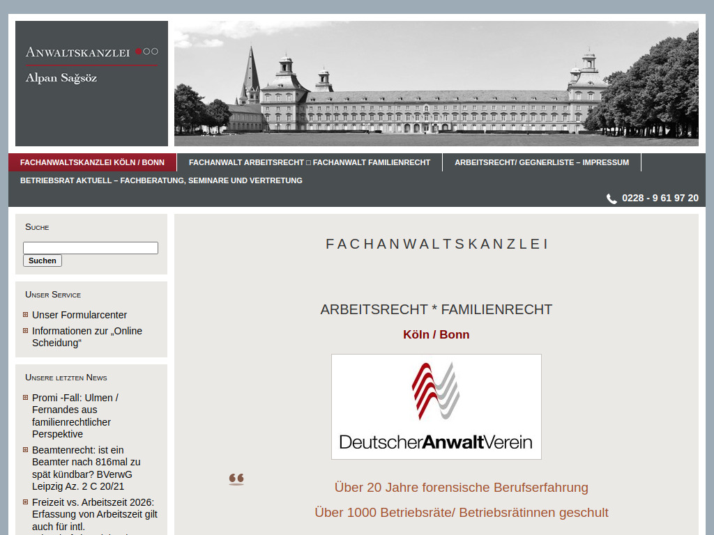 Website von Kanzlei Alpan Sagsöz in Bonn