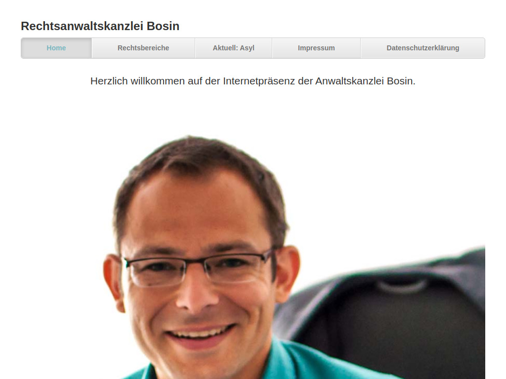 Website von Rechtsanwaltskanzlei Bosin in Weilburg