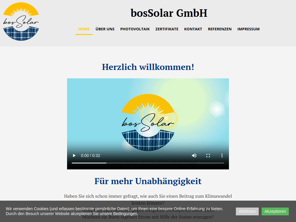 Website von bosSolar GmbH in Raunheim