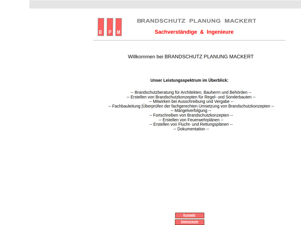 Website von Brandschutz Planung Mackert in Heilbronn