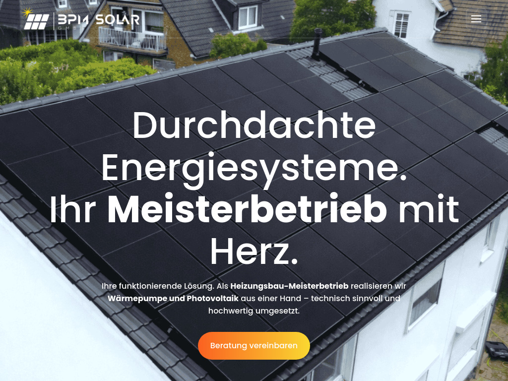 Website von BPM Solar GmbH in Neumünster