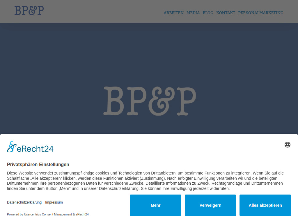 Website von Berger, Perk & Partner Konzept und Kommunikation GmbH in Bad Iburg