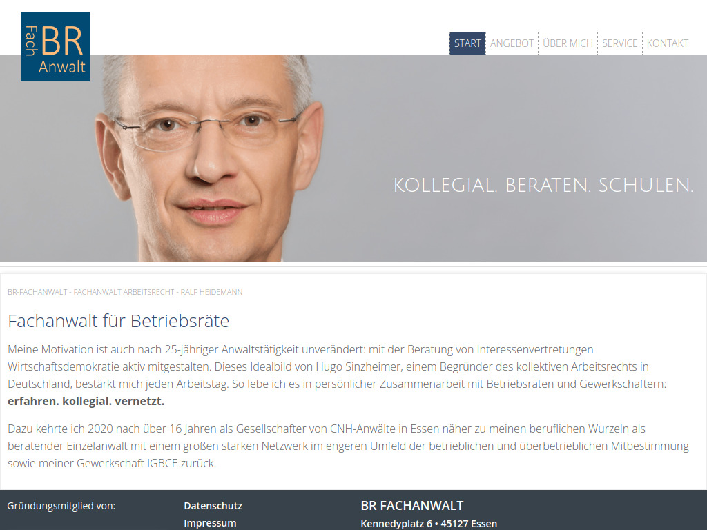 Website von BR Fachanwalt Rechtsanwalt Ralf Heidemann in Essen