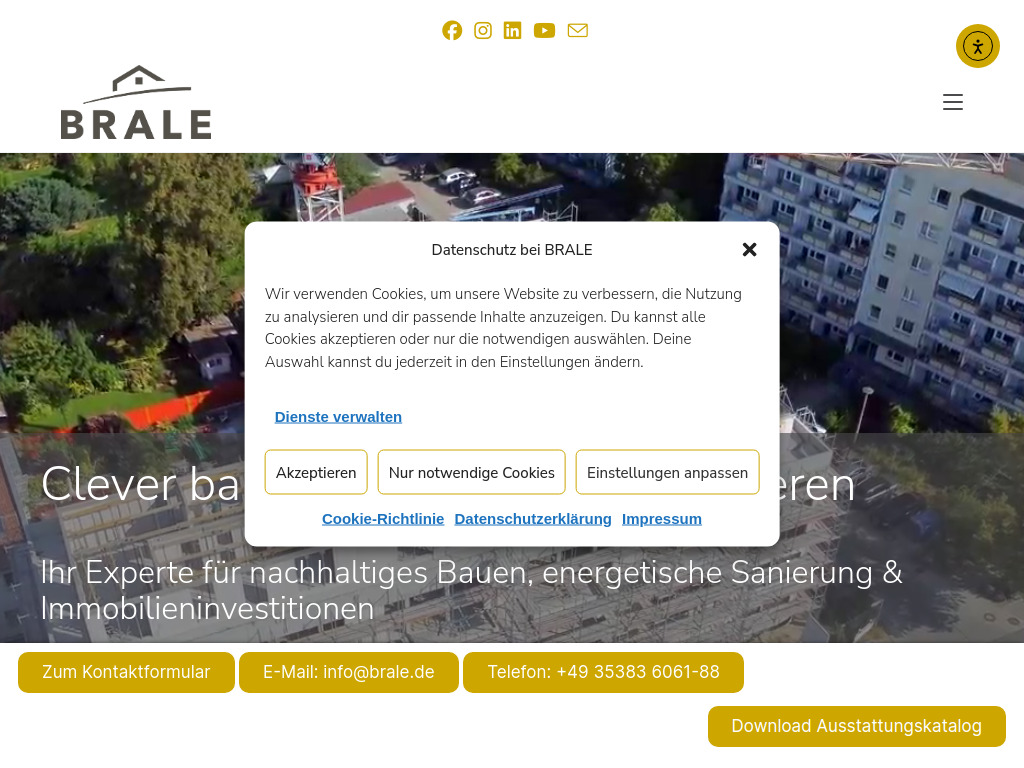 Website von BRALE Bau GmbH in Zahna-Elster OT Elster (Elbe)