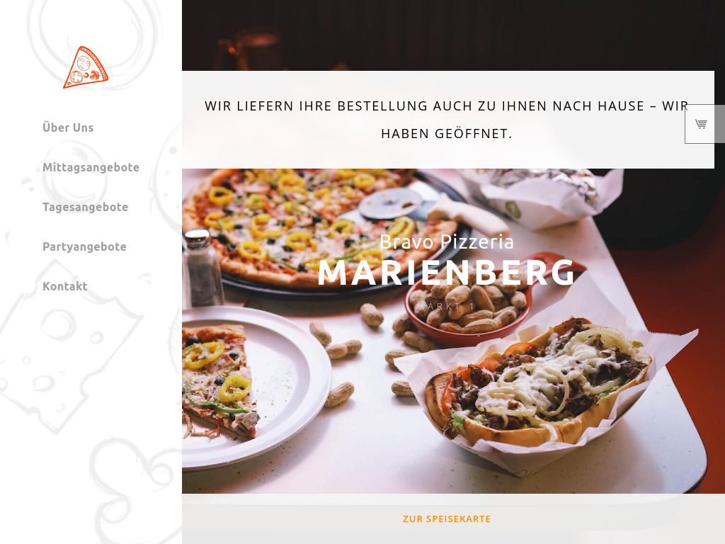 Website von Bravo Pizzeria Marienberg in Marienberg