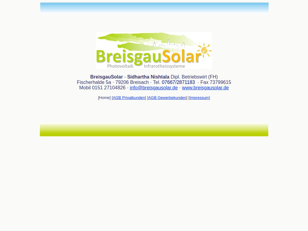 Website von BreisgauSolar in Breisach