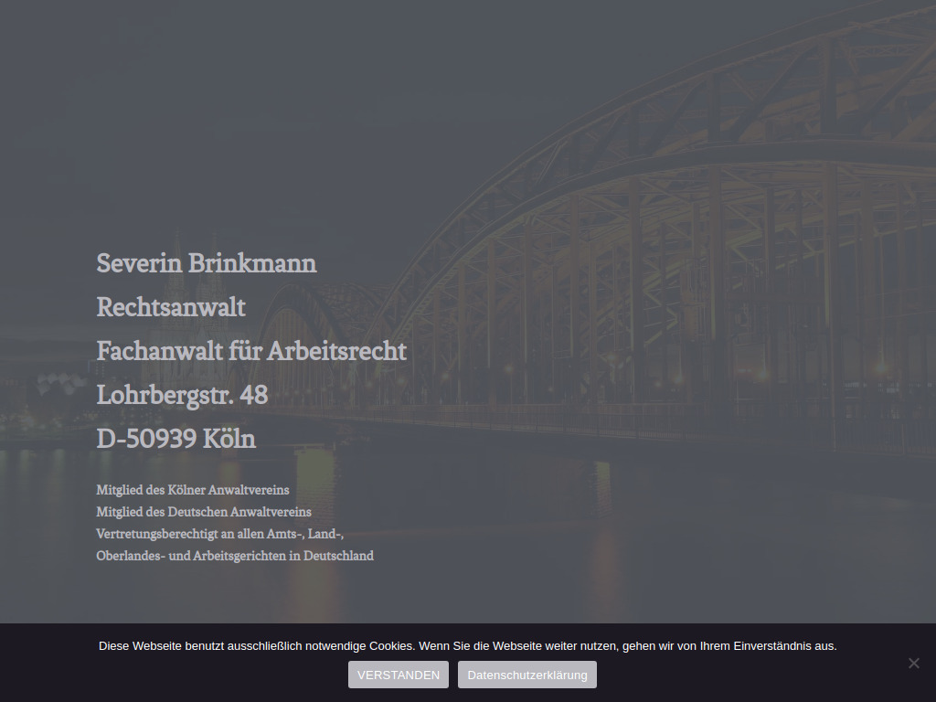 Website von Rechtsanwalt Severin Brinkmann in Köln