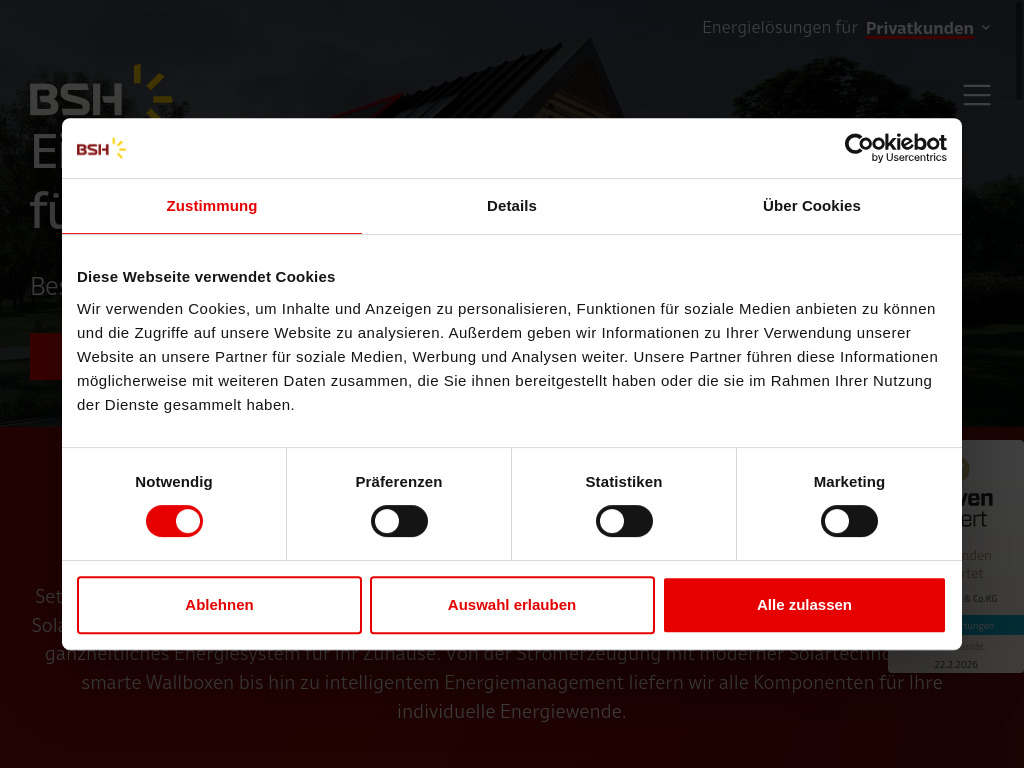 Website von BSH GmbH & Co. KG in Bad Königshofen