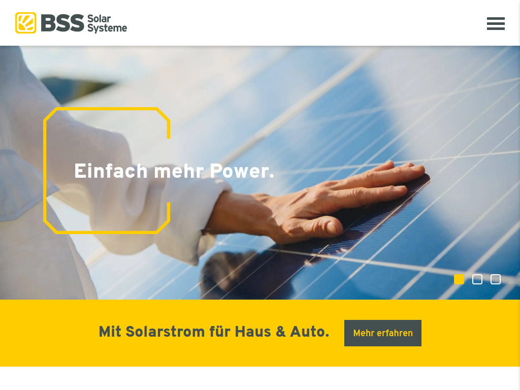 Website von BSS Solar Systeme GmbH & Co. KG in Gevelsberg