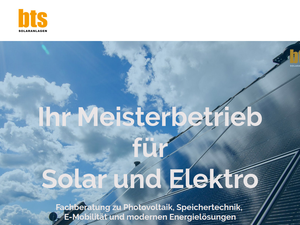 Website von bts Solaranlagen GmbH in Berlin
