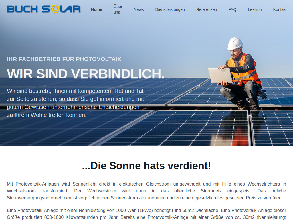 Website von Buch Solar GmbH in Trier