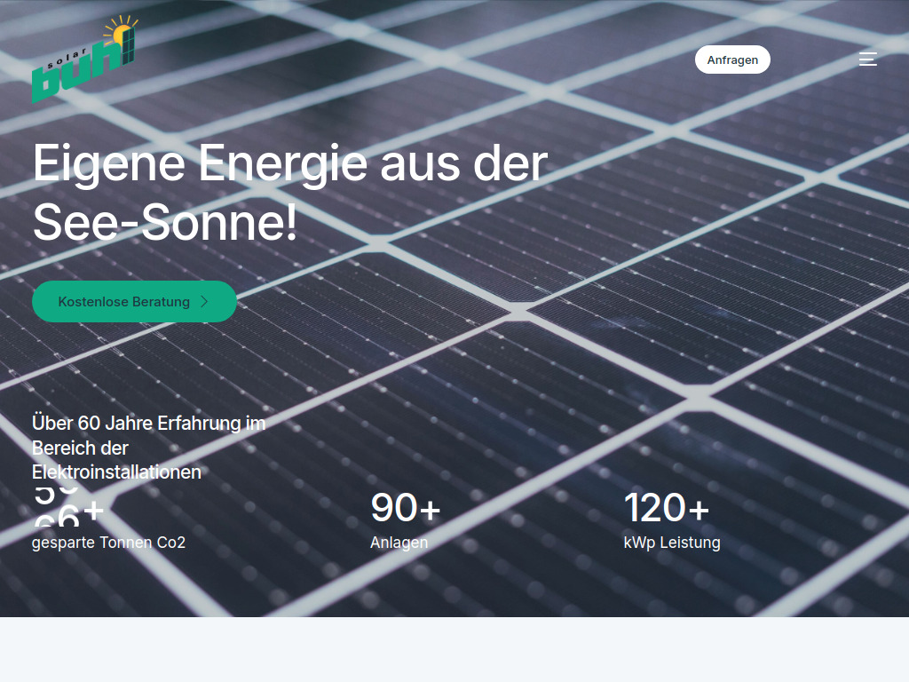 Website von Solar Buhl GmbH in Radolfzell