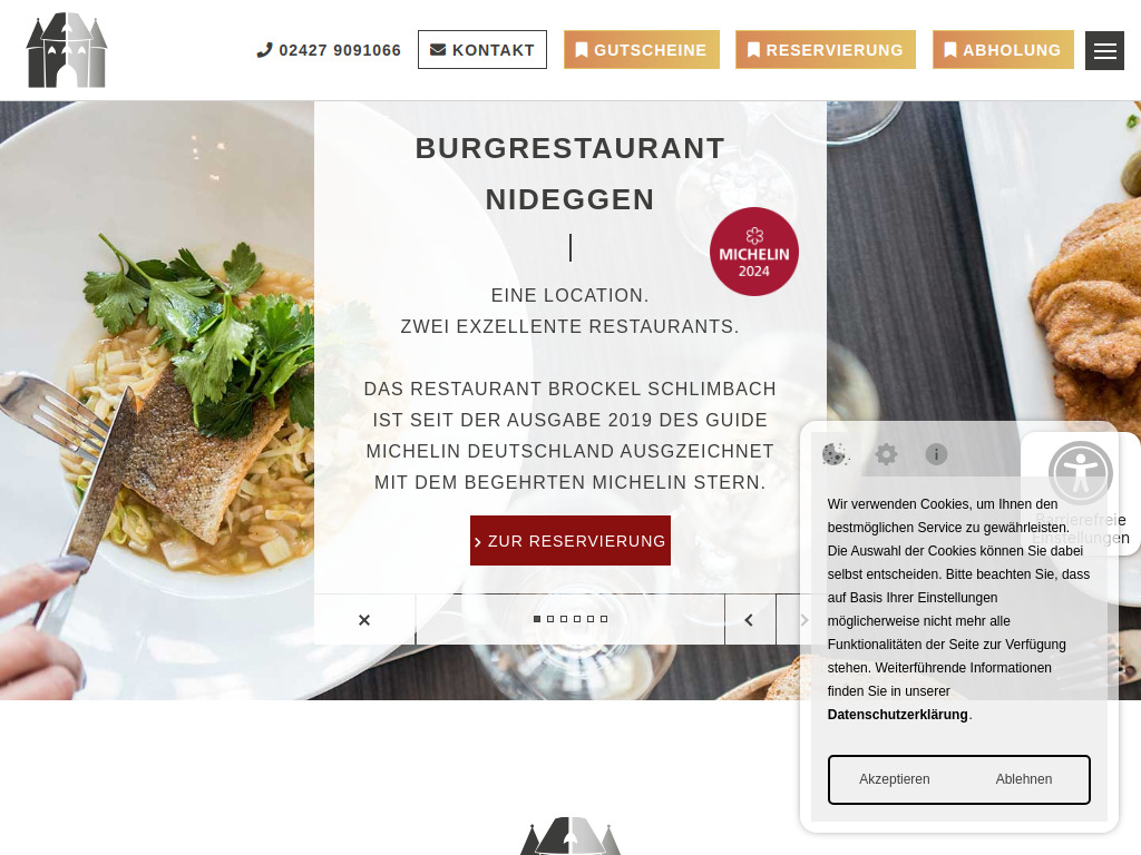 Website von Burgrestaurant Nideggen GmbH in Nideggen