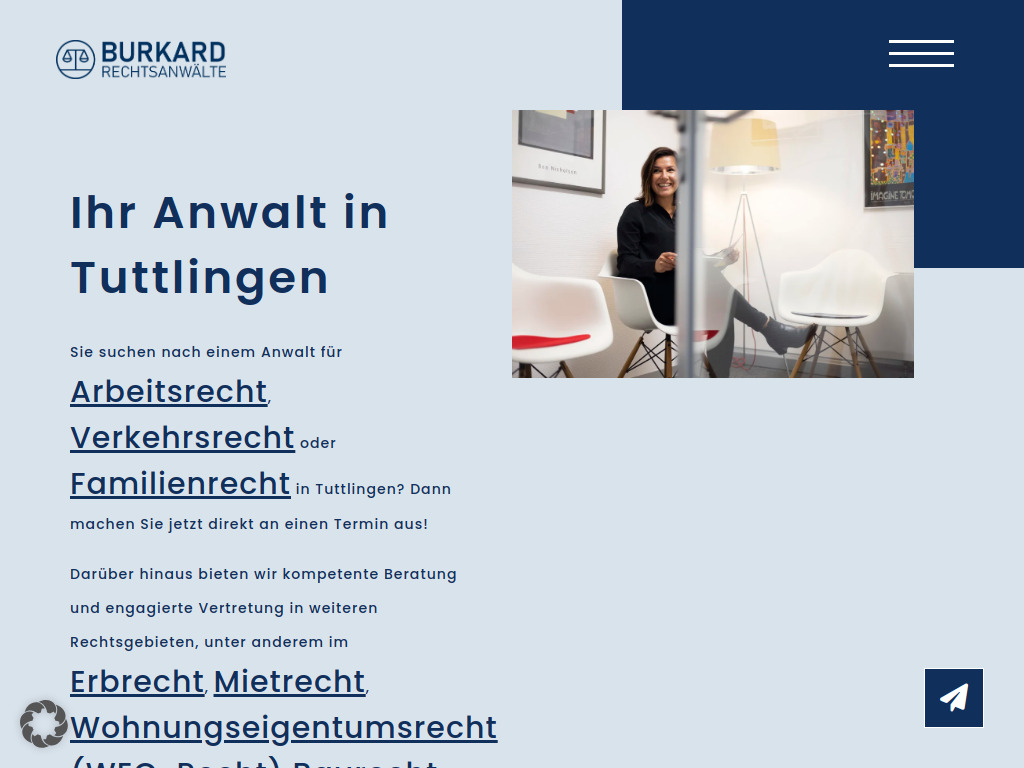 Website von Burkard Rechtsanwälte in Tuttlingen