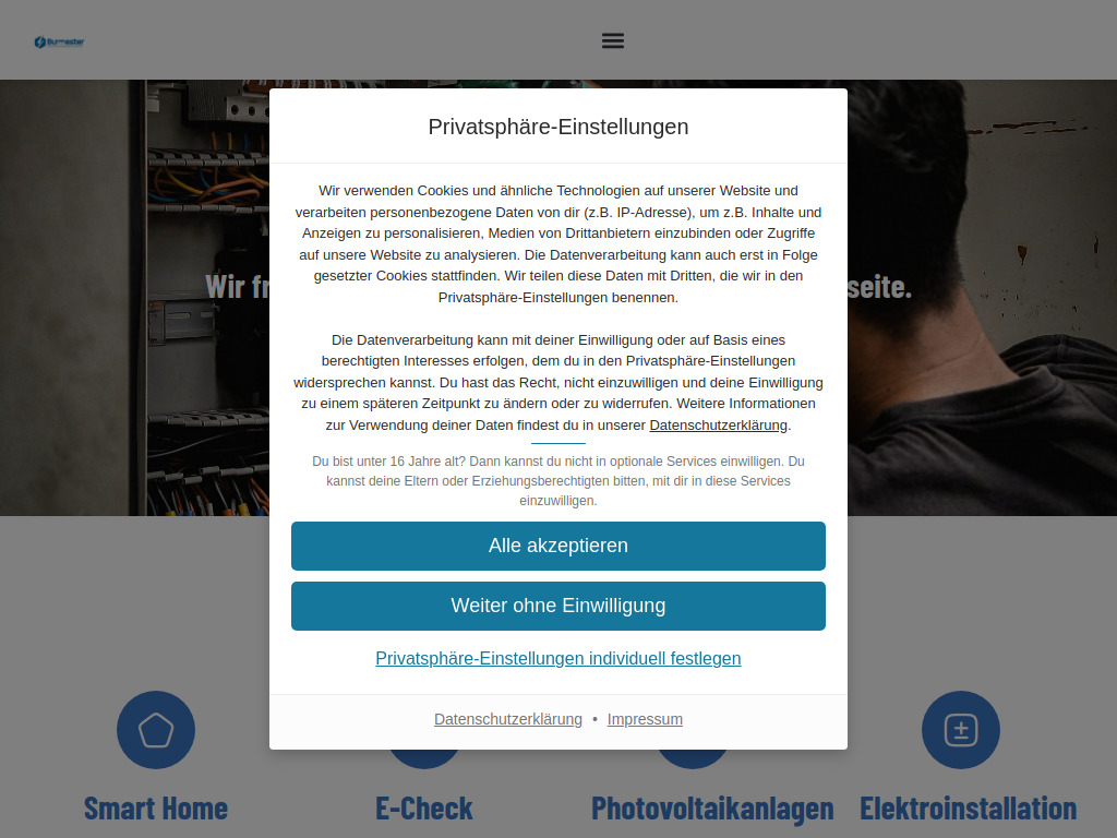 Website von Burmester Elektro GmbH in Lüneburg