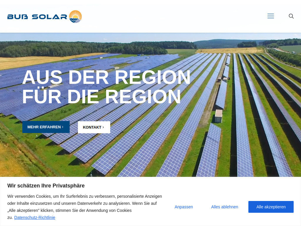 Website von Buß Solar GmbH in Borken