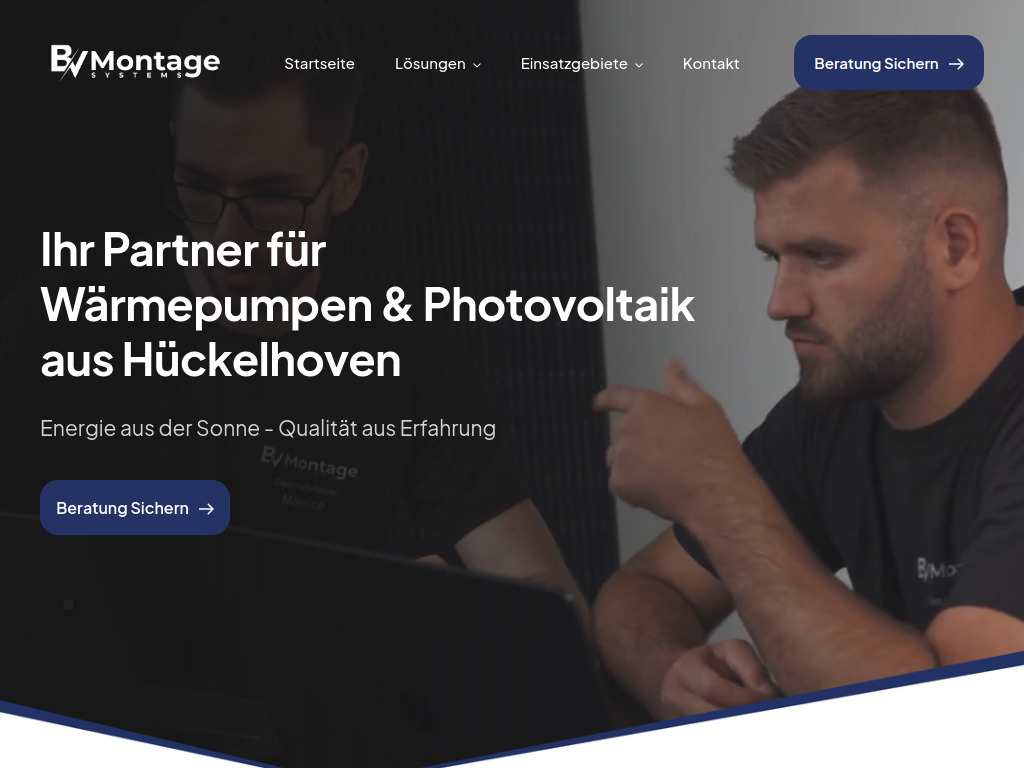 Website von BV Montage Systems in Hückelhoven